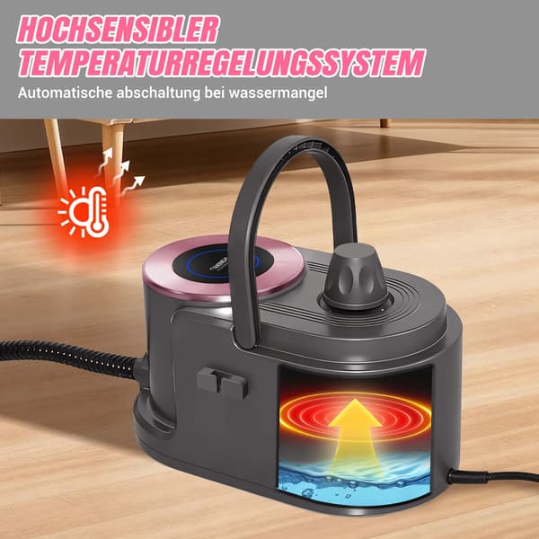 Damprenser, 2000W Effekt, Håndholdt og Multifunktionel,Mørk Grå