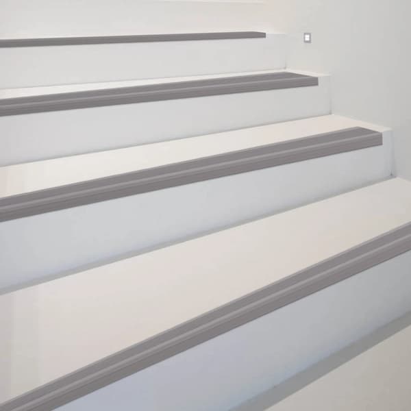 Trappekantstrimmel, Glidningsforebyggelse, Nem Installation,Grå, 10m