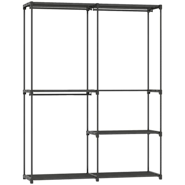 Garderobe, Metalramme, Multi-Lag Opbevaring,sort