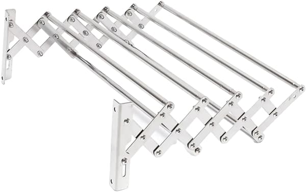 Klädhängare, Fällbar Design, Rostfritt Stål Konstruktion,Silver, 7