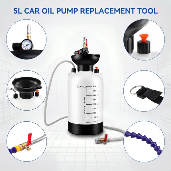 Fluidpump, 5L kapacitet, effektivt verktyg för oljebyte,5L Spruta