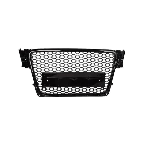 Frontbumpergrill, Holdbart ABS-plast, Nem installation,Glans Sort