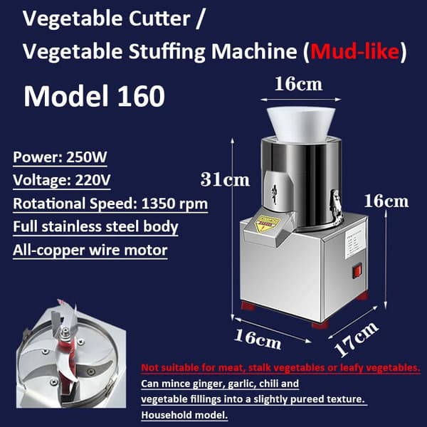Madhakker, Rustfrit Stål, Høj Effektivitet,Model 160, EU