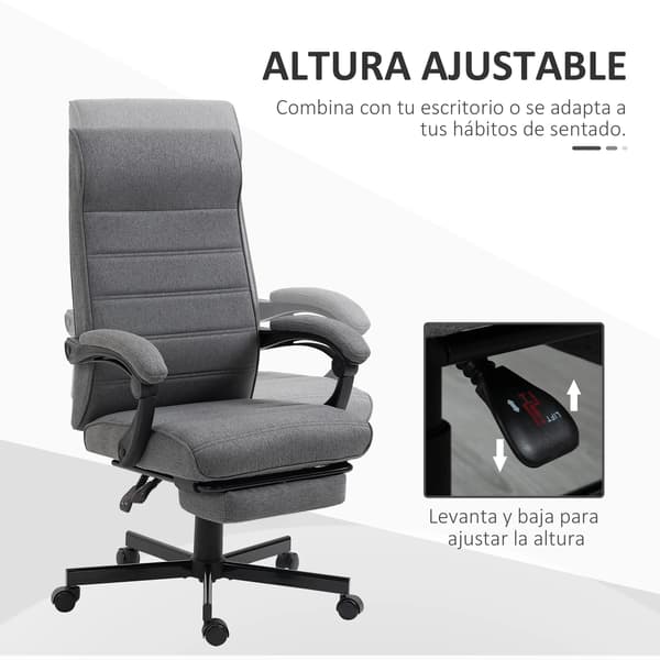 Kontorstol, Justerbar Højde, Ergonomisk Design,LYS GRÅ