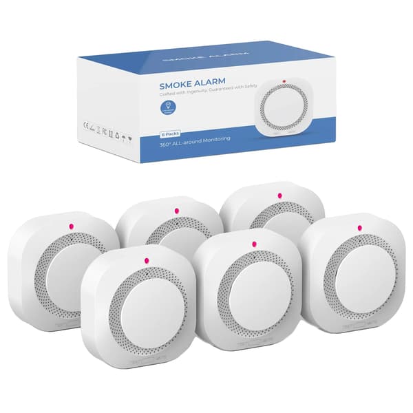 Röklarm, Realtidsvarning, Högvolymslarm,6PCS