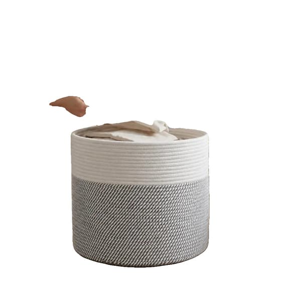 Förvaringskorg, Flätat Bomullsmaterial, Mångsidig Design,Flerfärgad