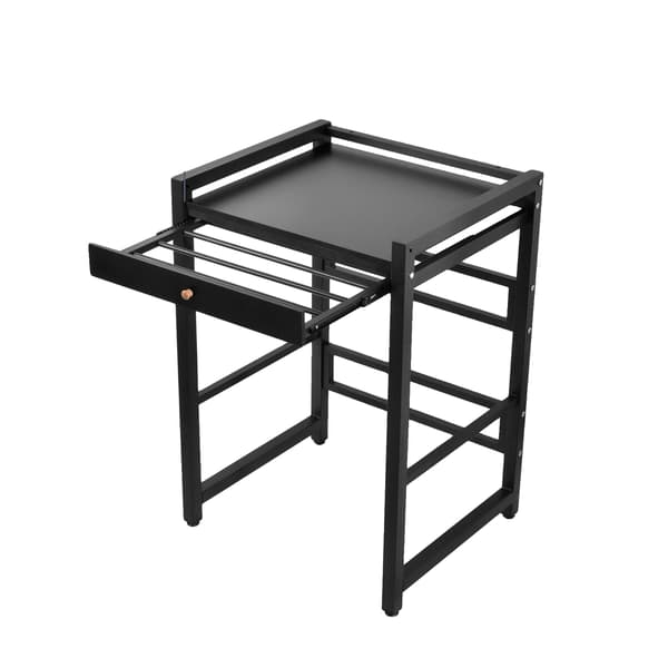 Vaskemaskine Tørretumbler Stabel Rack, Robust Design, Pladsbesparende Løsning,sort