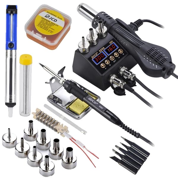 Lödstation, LCD-display, varm luftpistol,220V EU PLUG-d, 8898 KIT10