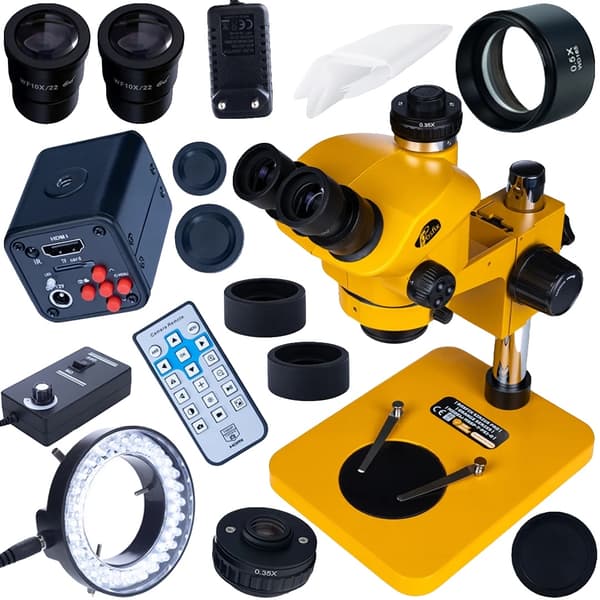 Mikroskop, 16MP Kamera, LED Belysning,Appelsin, 100x