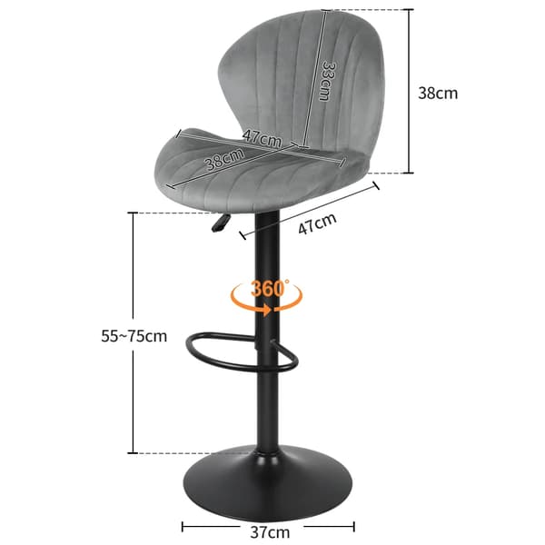 Barstol, Justerbar Höjd, Montering Krävs, Ergonomisk Design,LJUSGRÅ
