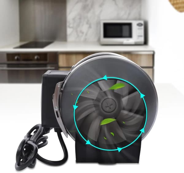 Afbudsventilator, Lav støjdrift, Høj luftstrømsydelse,sort