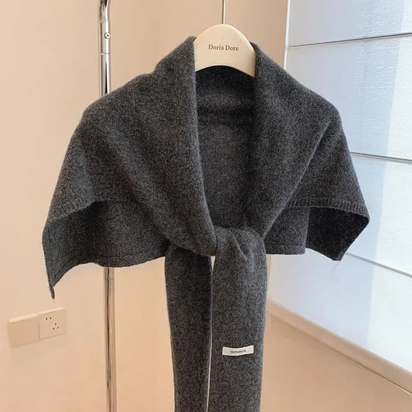 Sjal, 100% Ull, Lätt Design,grå, En storlek