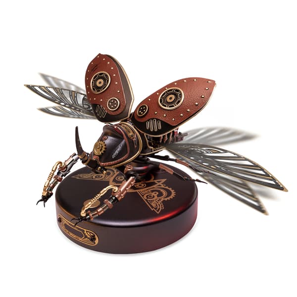 Samlingsmodel, Steampunk Design, LED Lysfunktion,Gylden Mønt Skildpadde