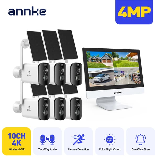 Utomhus säkerhetskamera, 5MP upplösning, trådlös anslutning,6PCS 81BL 5000mAh