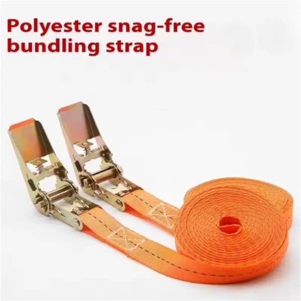 Lastremmar, Högstyrka Polyester, Bredd 2,5 cm, Längd 6 m, Säker Draghållfasthet 1 ton, Orange Färg