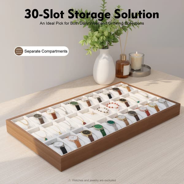 Opbevaringsbakke, 30 Rum Organizer, Bløde Velourpuder,Lys Grå