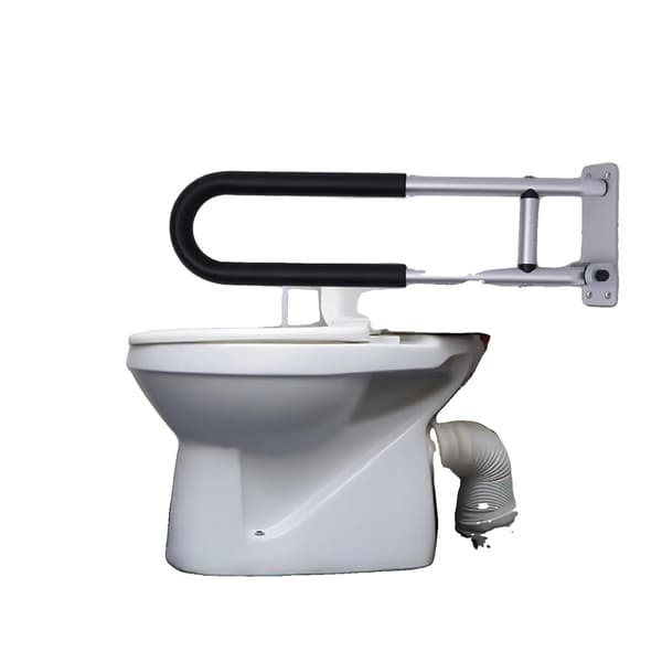 Badrumsstödstång, Väggmonterad, Halkfri Design,svart