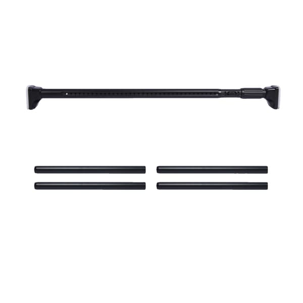 Gardinstang, Justerbar Længde, Holdbart Kulstofstål,Sort 100-530cm
