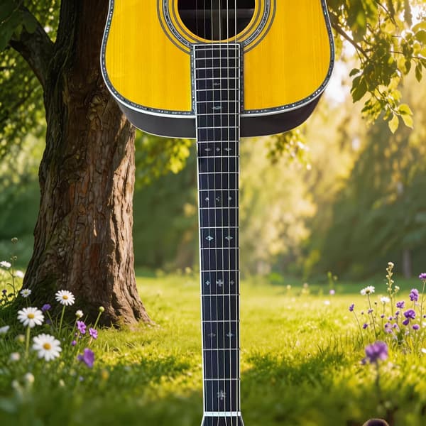 Gitarr, Fast Bro, Högerhänt Orientering,GUL