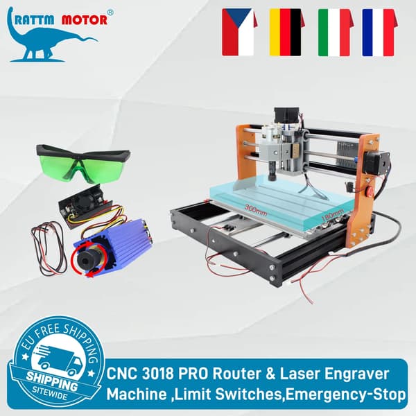 CNC Router, Offline Controller, 20W Laser Modul,TILFØJ 10w Laser