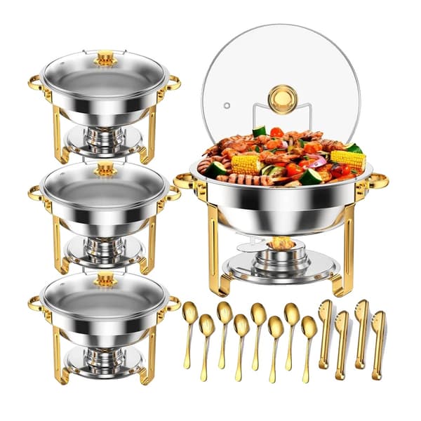 Chafing Dish Sæt, Rustfrit Stål, Elegant Design,2pcs