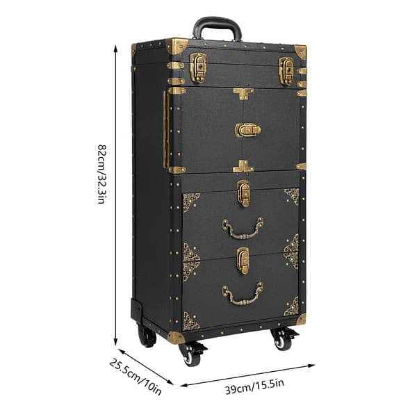 Makeup Train Case, Låseligt Design, Holdbart Materiale,sort