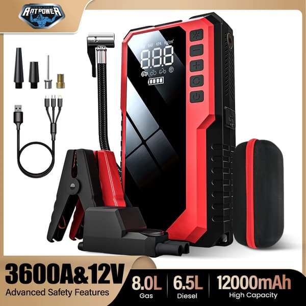 Bilstartare, 12000mAh Powerbank, Däckpump,CYD17