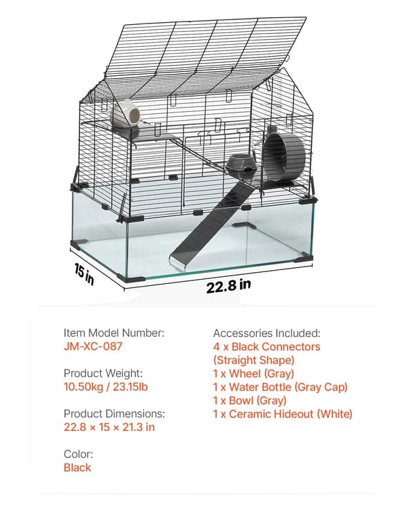 Hamsterbur, Gennemsigtigt Design, Nem Samling,20-25tommer