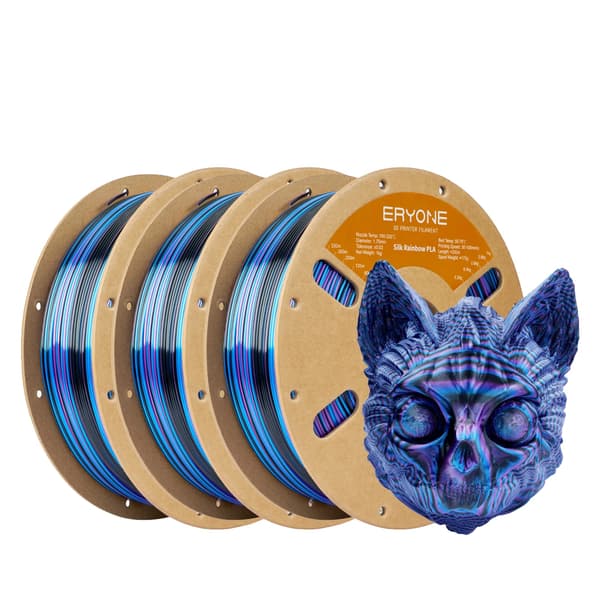 3D-printer filament, PLA-material, 1,75 mm diameter,Sort Blå Lilla 3