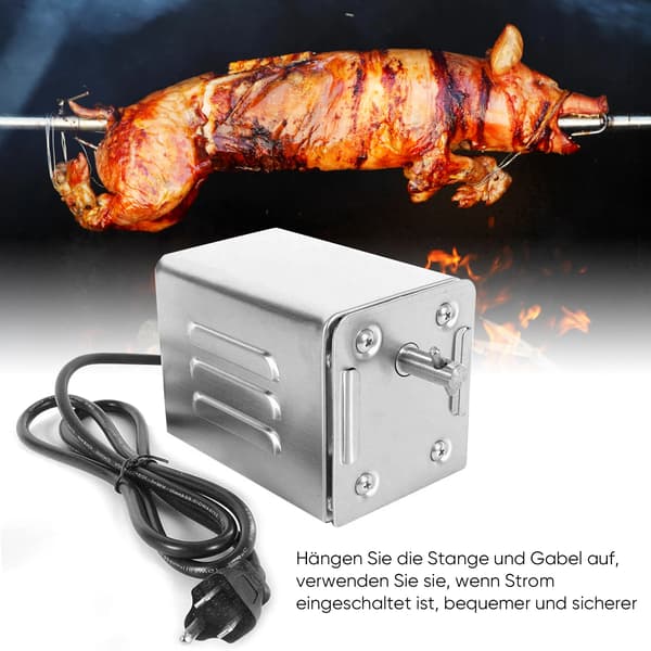 Rotisserimotor, Hög Kapacitet, Hållbar Konstruktion, Silver