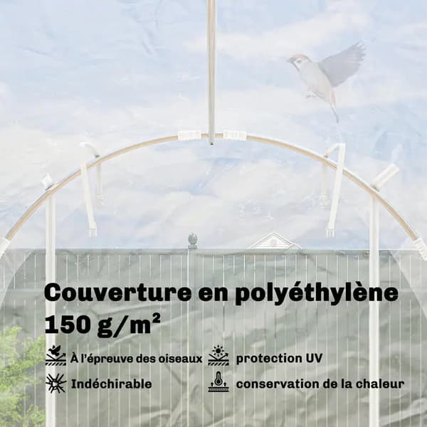 Växthus, Galvaniserad Stålram, PE-Tarp,XL, MULTI
