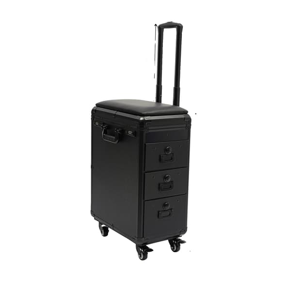 Makeup Case, Justerbart Stativ, Mobile Hjul,sort