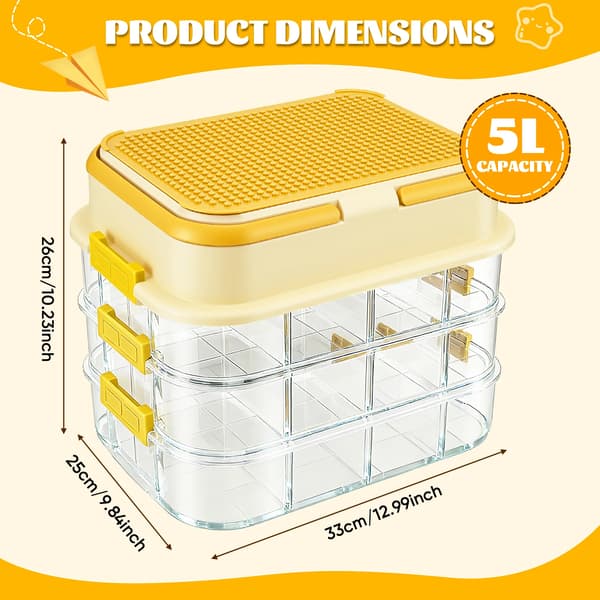 Opbevaringsorganisator, Stabelbar Design, Modulerede Rum,GUL