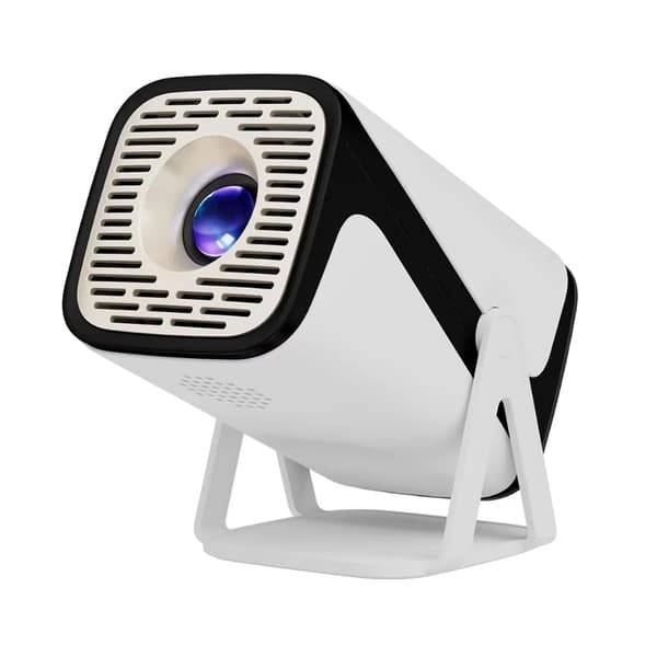 Projektor, 1080P HD Opløsning, Wi-Fi & Bluetooth Forbindelse,EU stik, hvid sort