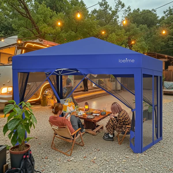 Pop Up Pavillon, Vandtæt, Vindfast,3x3m 4 Mesh Klud