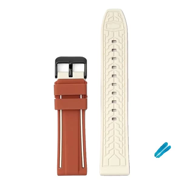 Urrem, Silikone Materiale, Vandtæt Design,Orange beige02, 22mm-c