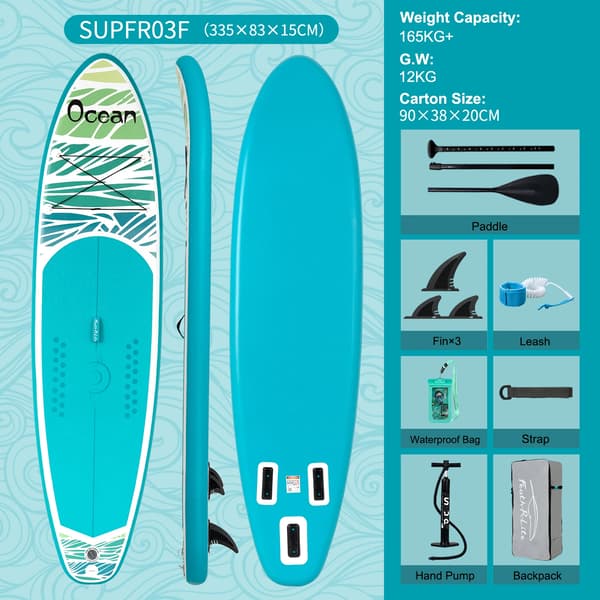 Stand-Up Paddleboard, Stabil og Holdbar, Komplet Paddling Tilbehør,Lys Grøn