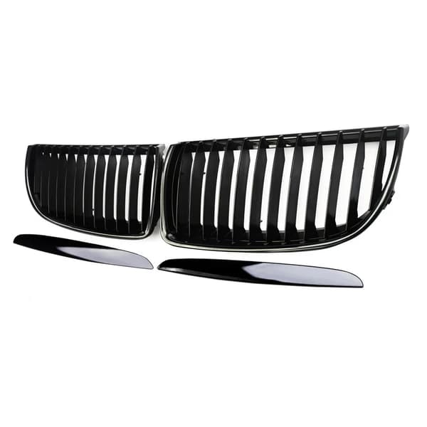 Frontbumpergrill, Nem installation, Forbedret luftstrøm,Glansende Sort