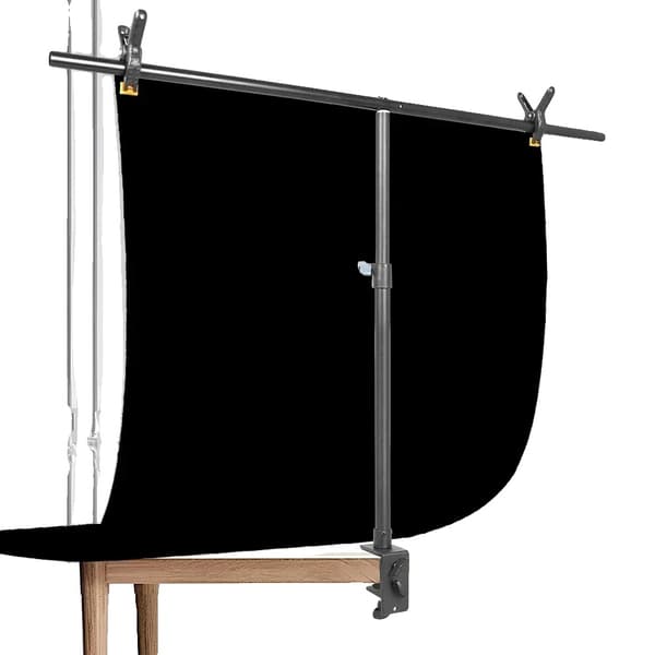Baggrundsstativ, Justerbart, Muslin Materiale,Sort med stativ