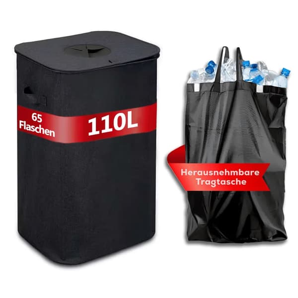 Sammanfallande Återvinningsbehållare, 100L Kapacitet, Hållbar Design,110L