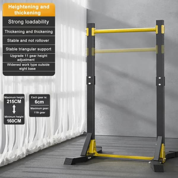 Pull-Up Bar Station, Justerbar Höjd, 400 lbs Lastkapacitet,Svart