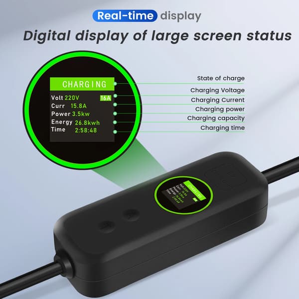 EV-ladekabel, 5M længde, IPX5 vurdering,EU stik