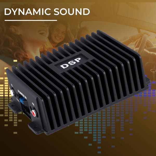 Bil DSP-forstærker, RMS-effekt 4x50W, 9V-16V, Equalizer-område +12dB