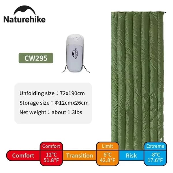 Sovepose, Ultralight, Andedunfyld,CW295 Grøn And