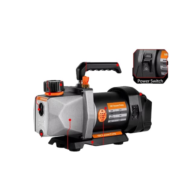 Vakuumpumpe, 7 CFM luftafledning, 1/2 HK effekt,1/2HP 7CFM