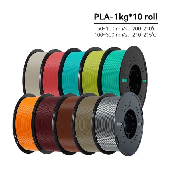 3D-printer filament, PLA-material, nem at bruge,10Rulle MIX Farve E