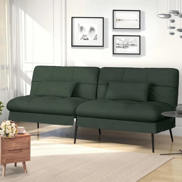 Soffa Säng, Multifunktionell Design, Minimalistisk Stil,Djupgrön