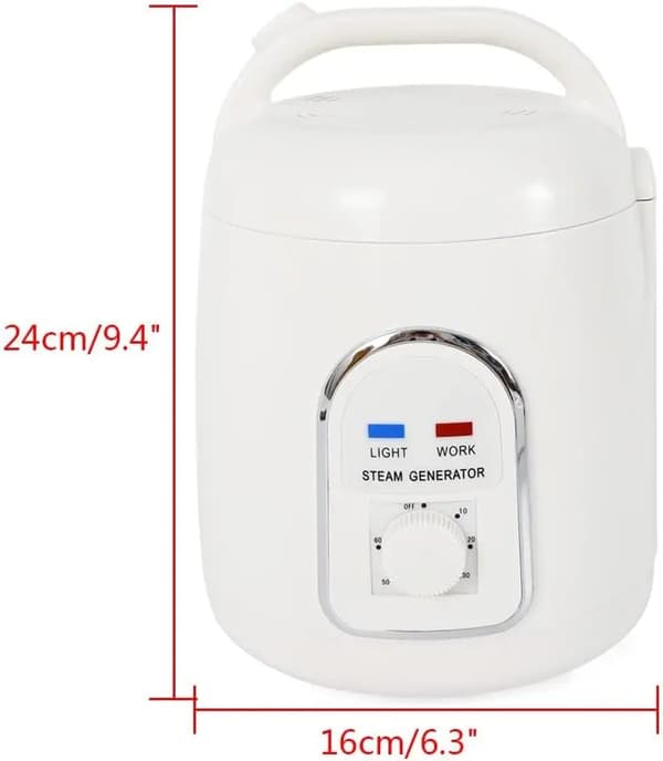 Ånggenerator, 1,5 L kapacitet, bärbar design,VIT