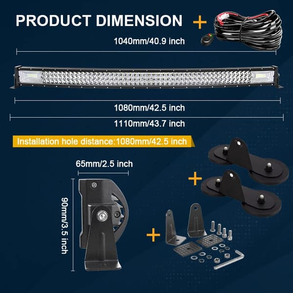 Lysbar, Holdbar Konstruktion, Ekstrem Vejr Tolerance,42in Bracket2 Wire