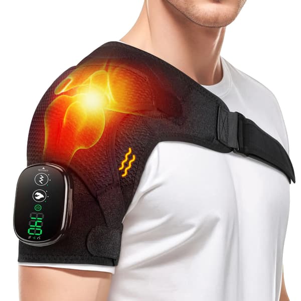 Varmepude, 3-hastigheds vibration, batteridrevet,sort